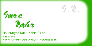 imre mahr business card